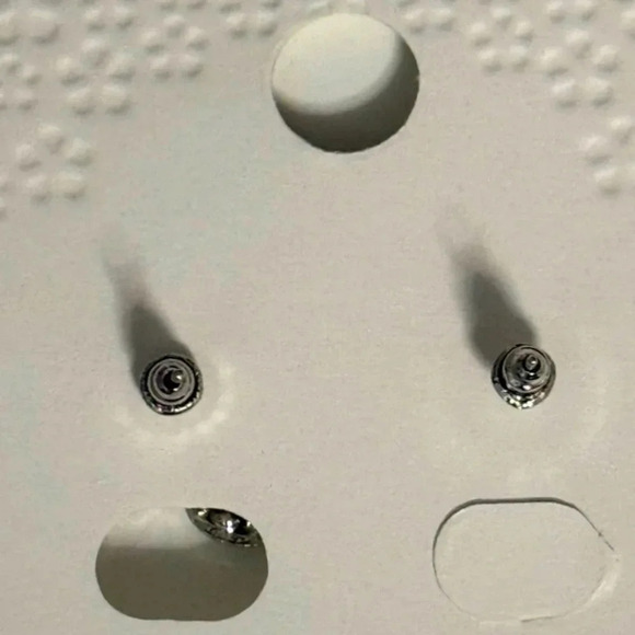 Unbranded Mickey Mouse Fashion Earrings NWOT silver holographic - Picture 2 of 2